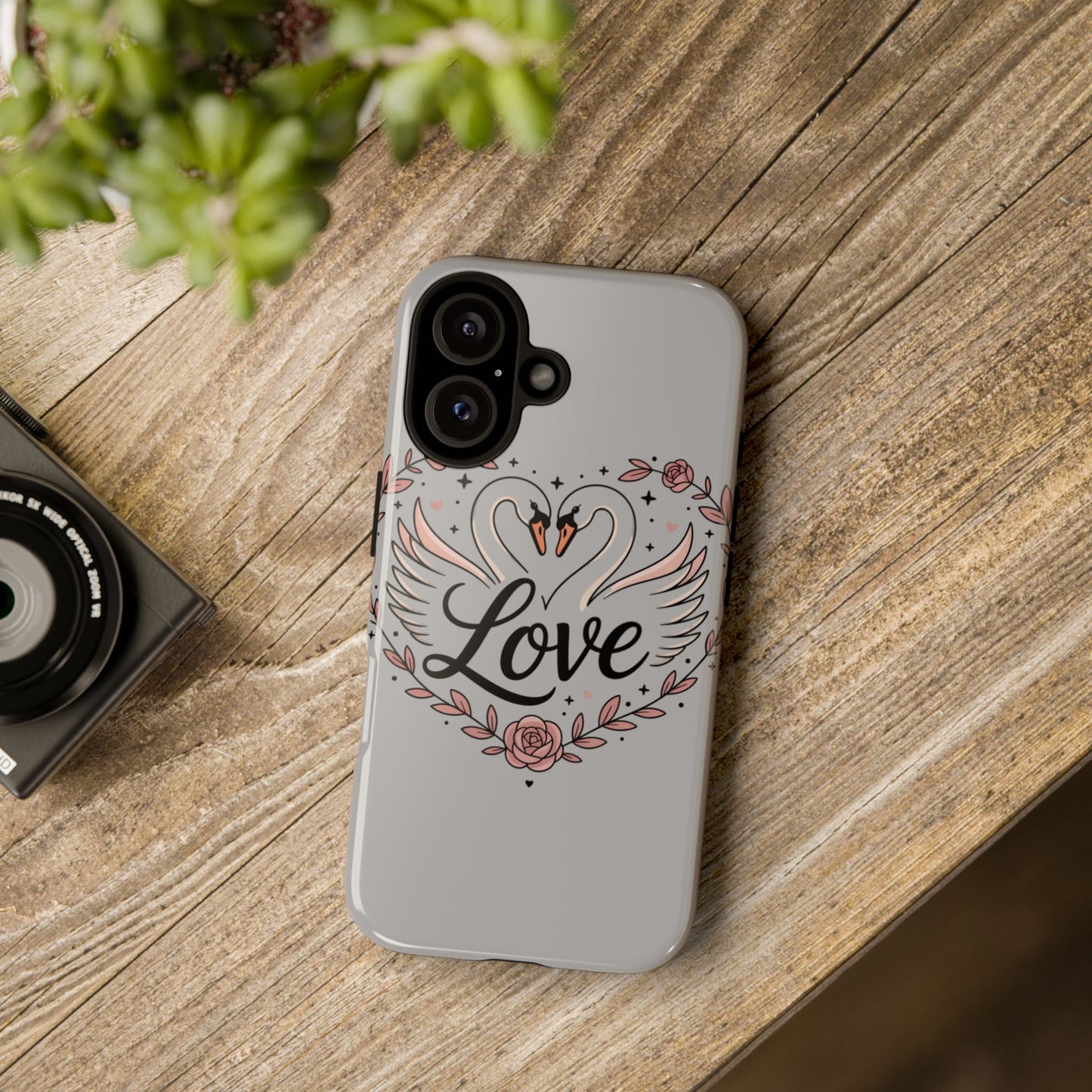 Phone Case — Swans Heart Love Floral Protective Tough Case