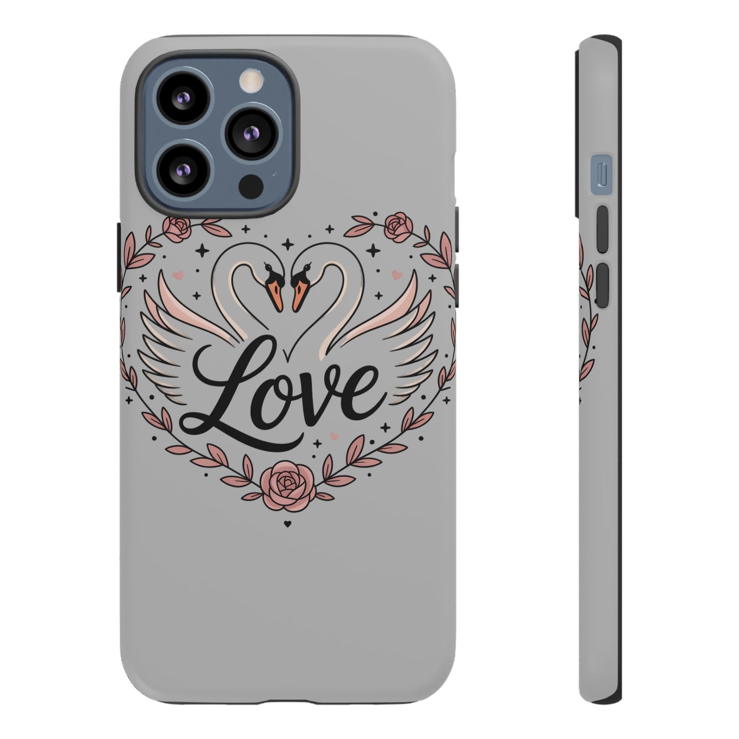 Phone Case — Swans Heart Love Floral Protective Tough Case