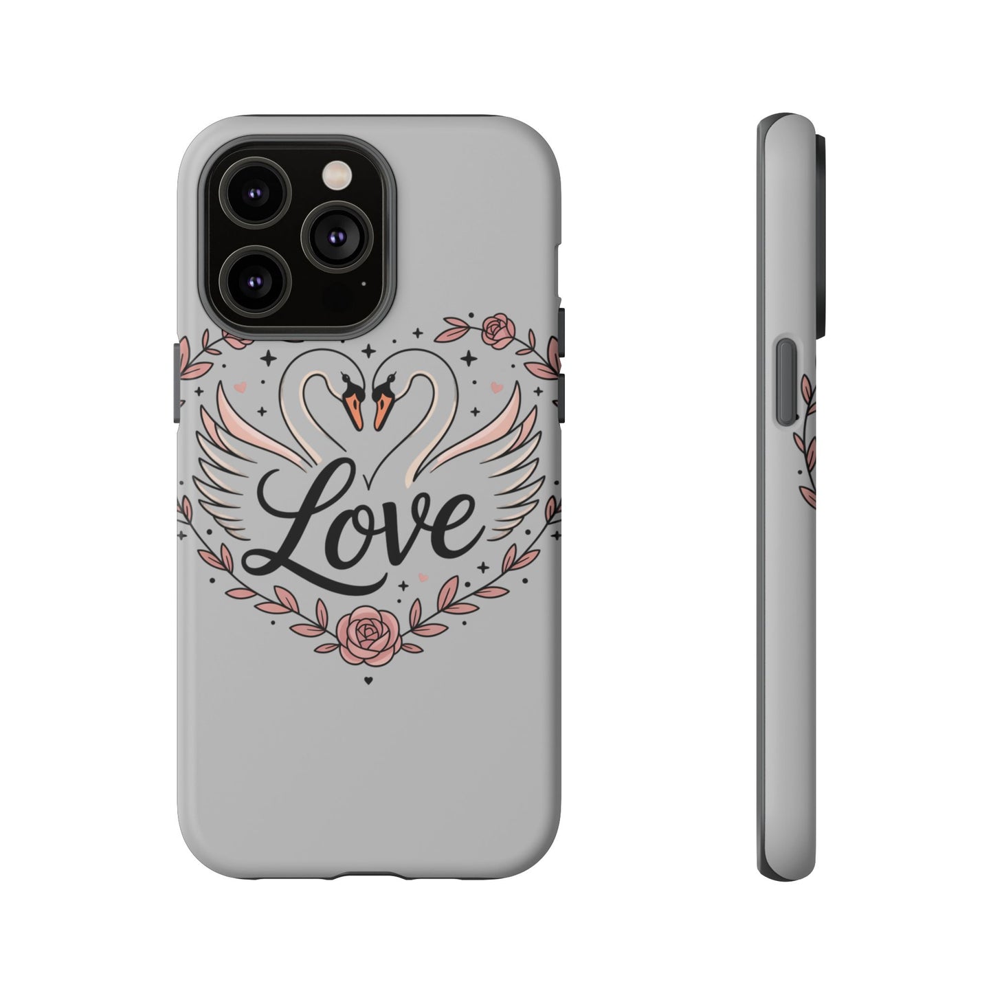 Phone Case — Swans Heart Love Floral Protective Tough Case