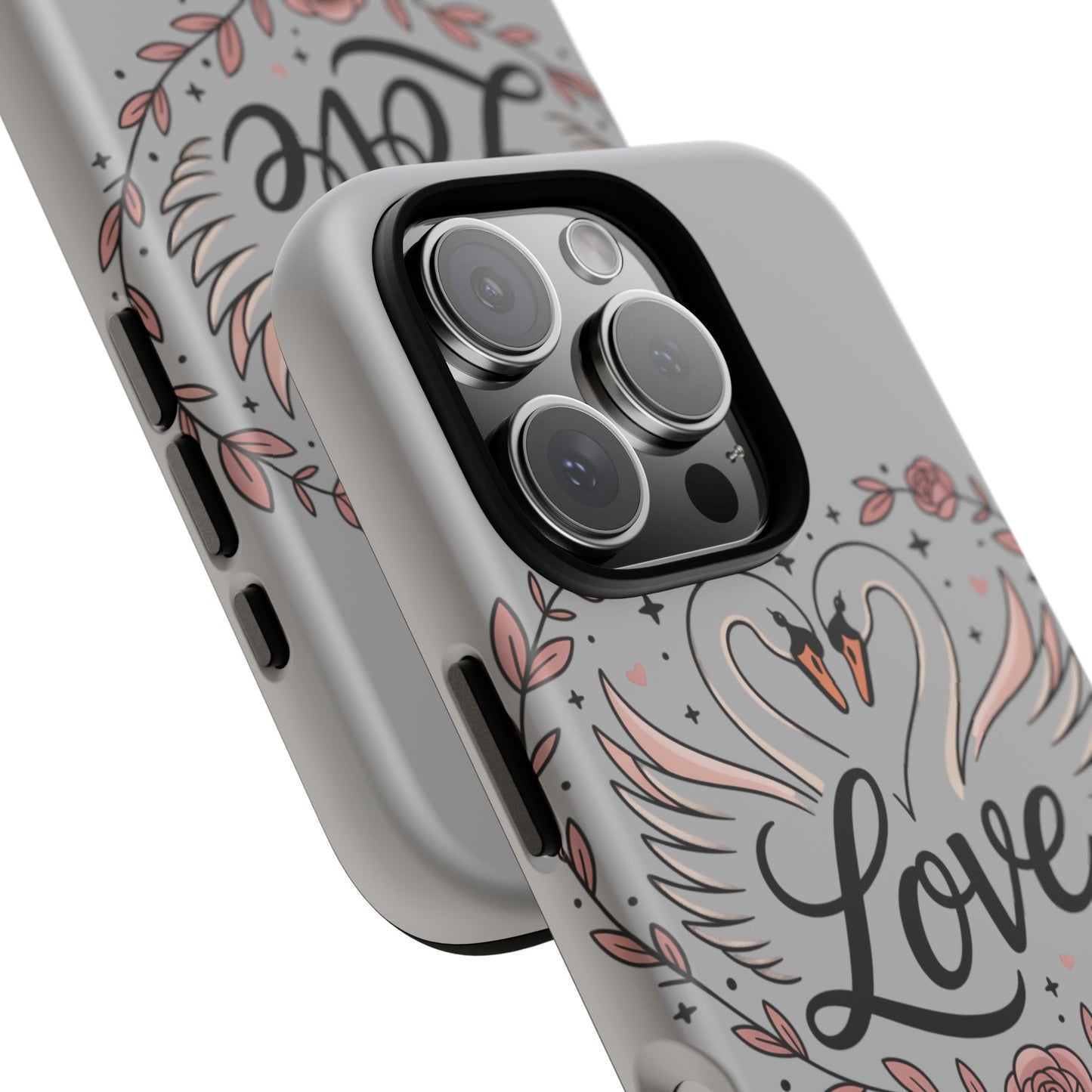 Phone Case — Swans Heart Love Floral Protective Tough Case