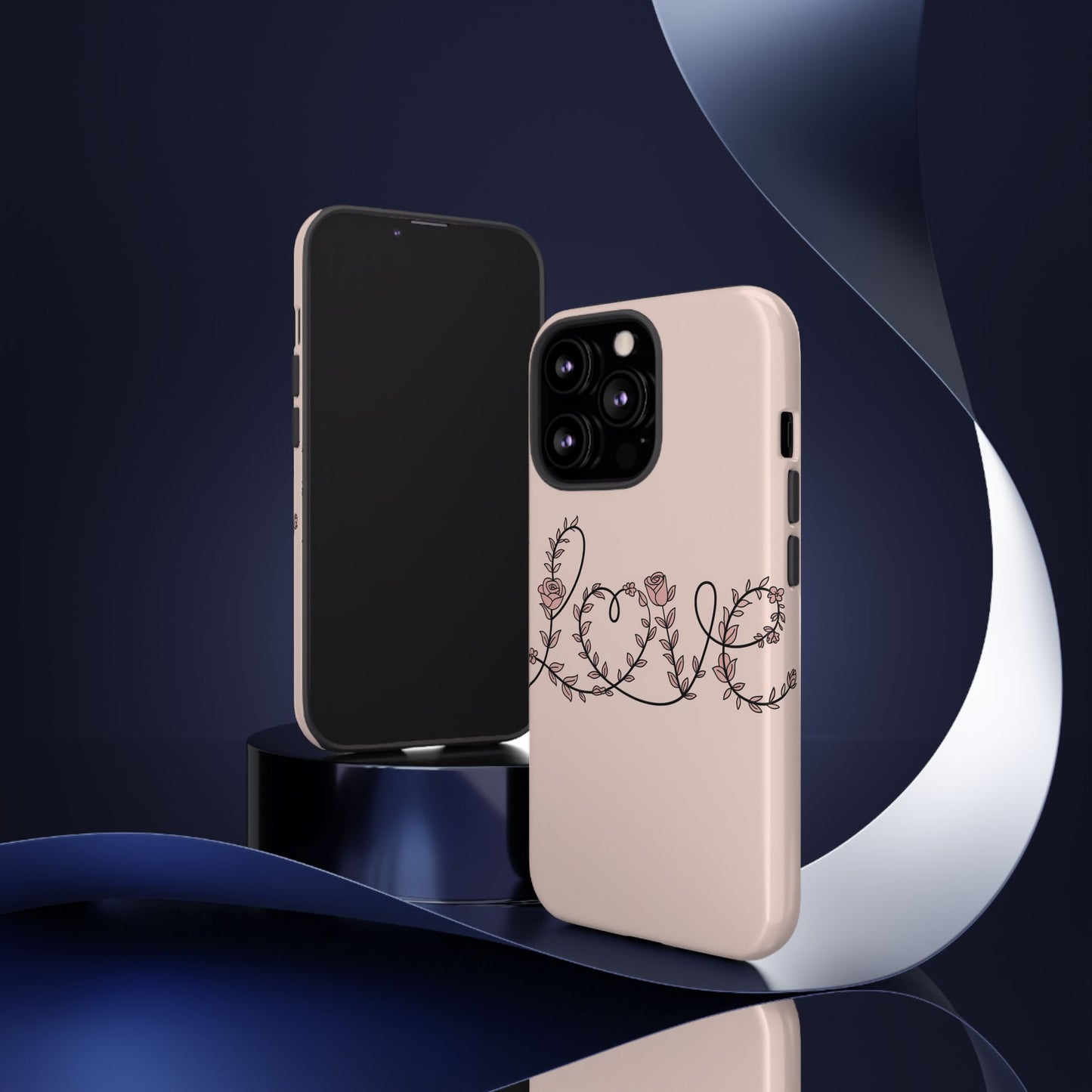 Floral 'Love' Tough Phone Case — Pink Botanical Protective Cover
