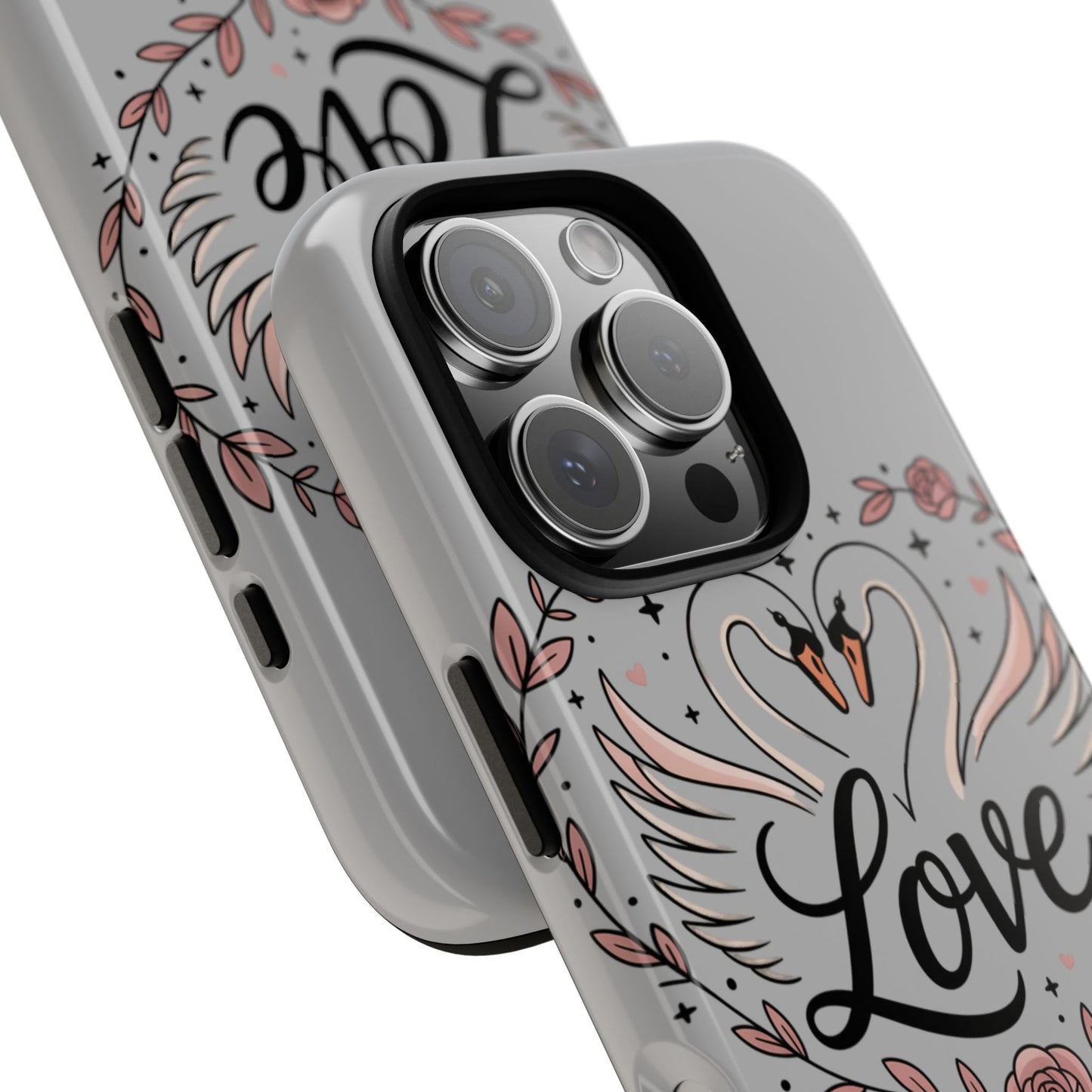 Phone Case — Swans Heart Love Floral Protective Tough Case
