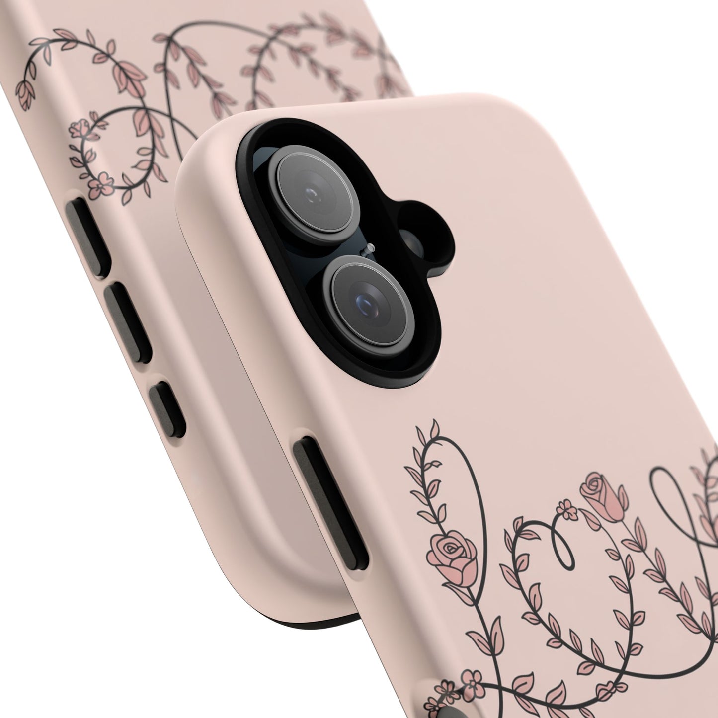 Floral 'Love' Tough Phone Case — Pink Botanical Protective Cover