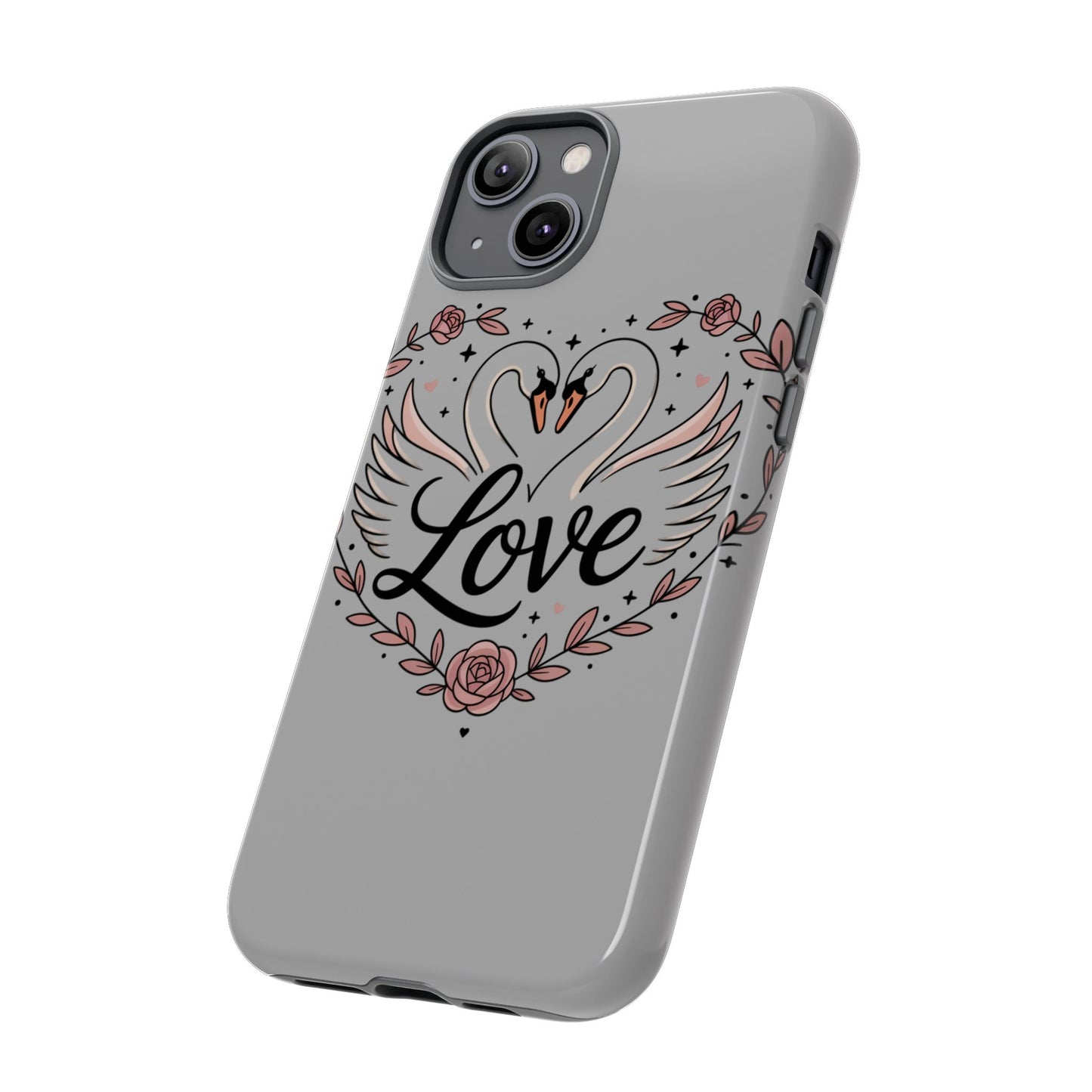 Phone Case — Swans Heart Love Floral Protective Tough Case