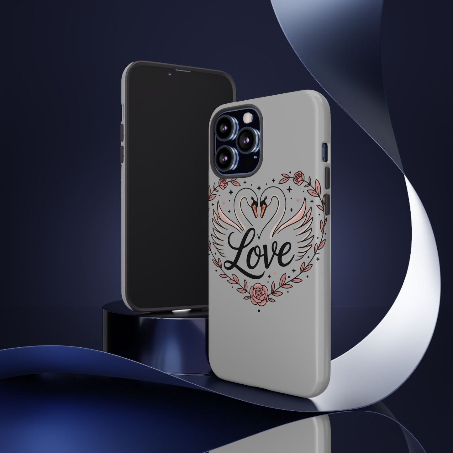 Phone Case — Swans Heart Love Floral Protective Tough Case
