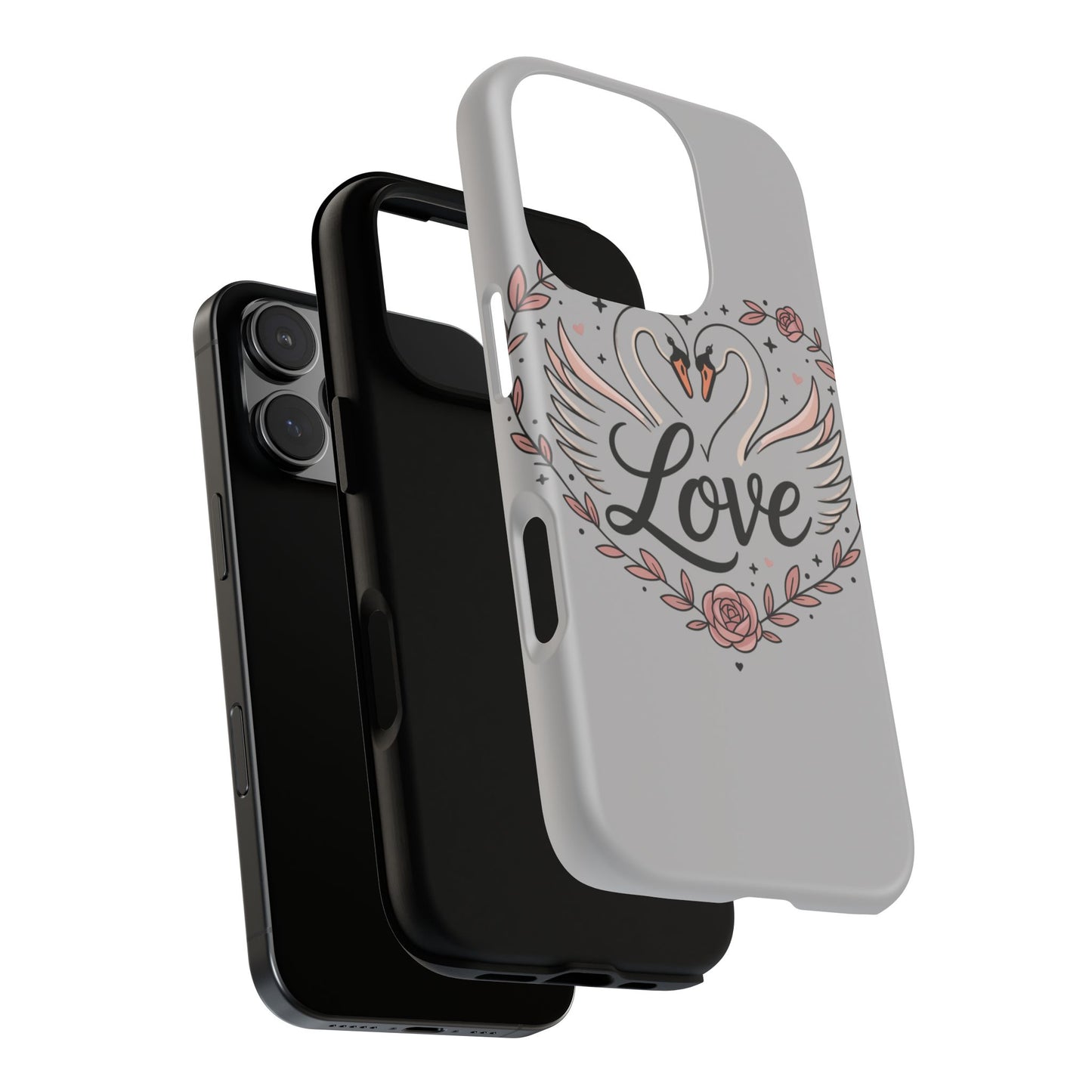 Phone Case — Swans Heart Love Floral Protective Tough Case