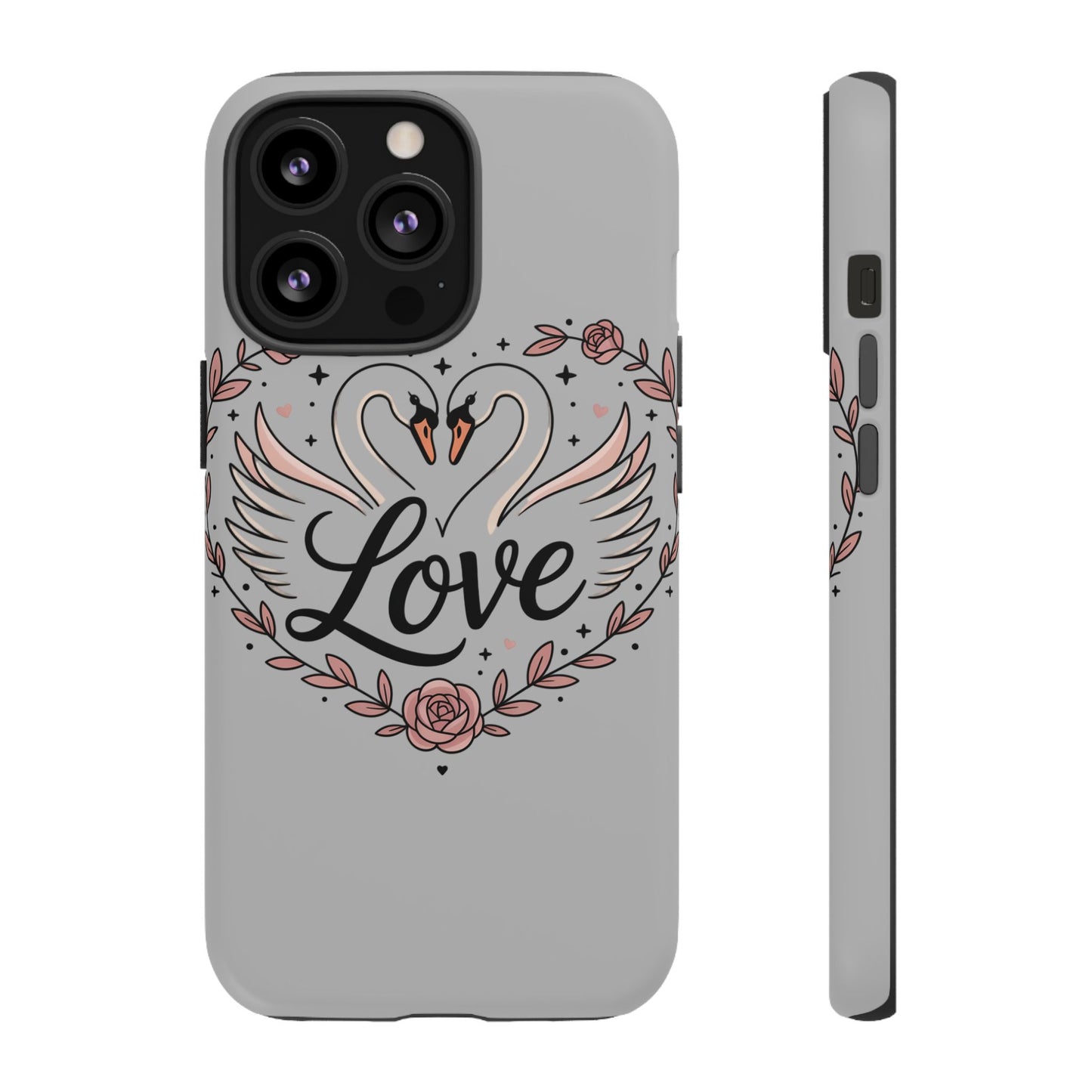 Phone Case — Swans Heart Love Floral Protective Tough Case