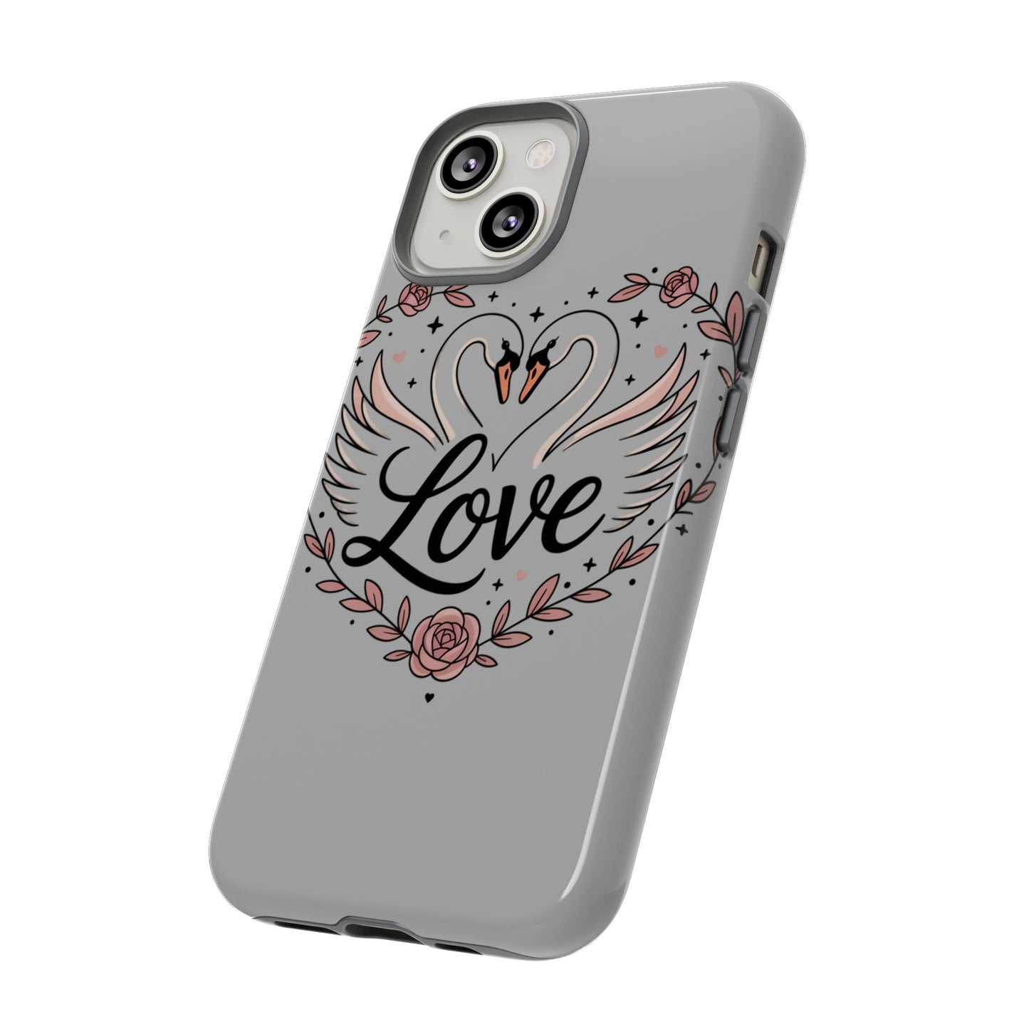 Phone Case — Swans Heart Love Floral Protective Tough Case