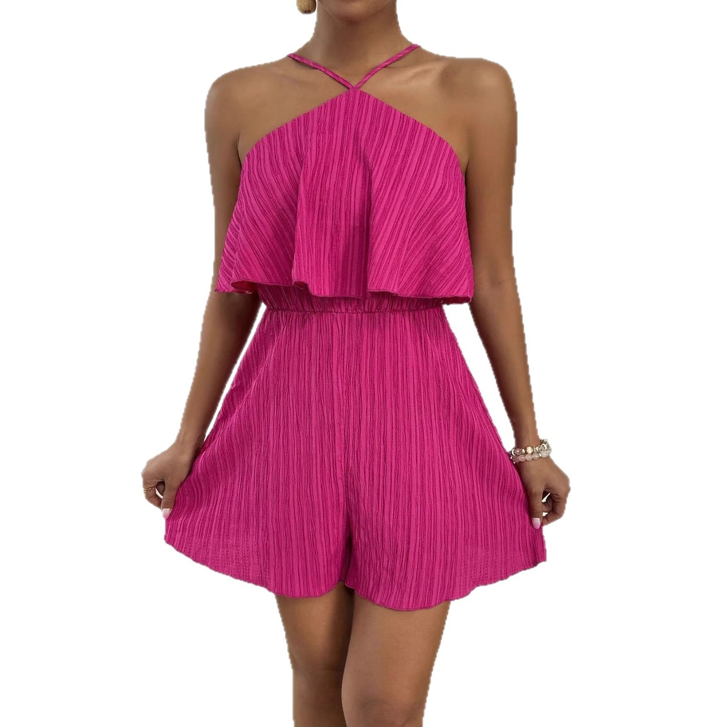 Halter Neck Ruffled Jumpsuit