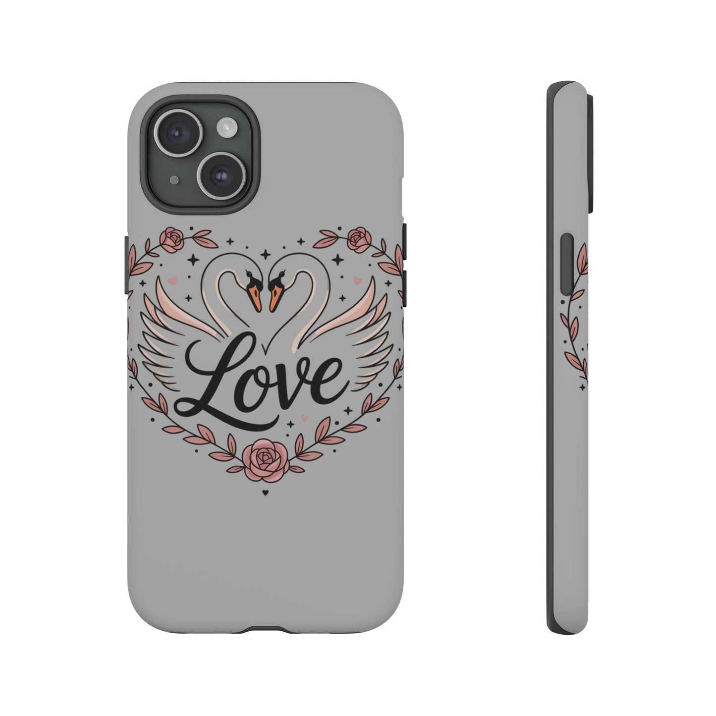 Phone Case — Swans Heart Love Floral Protective Tough Case